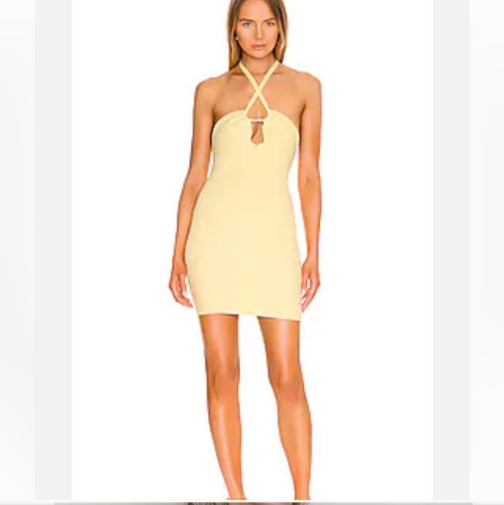 For Love And Lemons Yellow Mona Mini Dress Size Large NWT